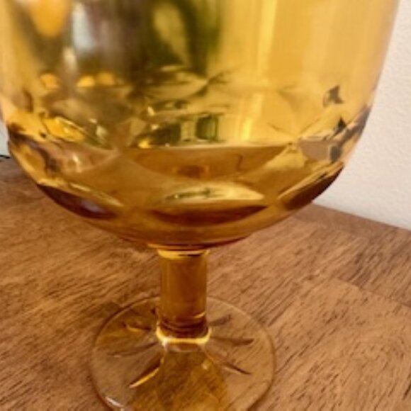 Vintage Bartlett Collins Amber Glass Goblet – 14 oz‎ Stemmed Wine Glass - Picture 7 of 7